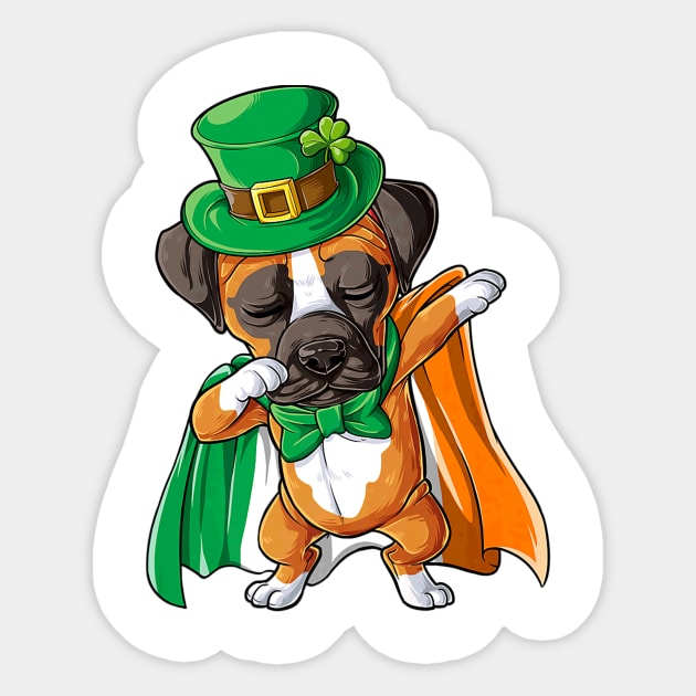 Dabbing Boxer St Patricks Day Boys Leprechaun Irish Sticker by Macy XenomorphQueen